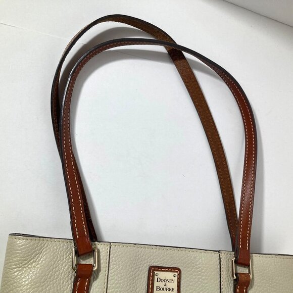 Womens‎ Vintage Dooney & Bourke Pebbled Leather Lexington Shoulder Hand Bag Bone - Picture 11 of 11